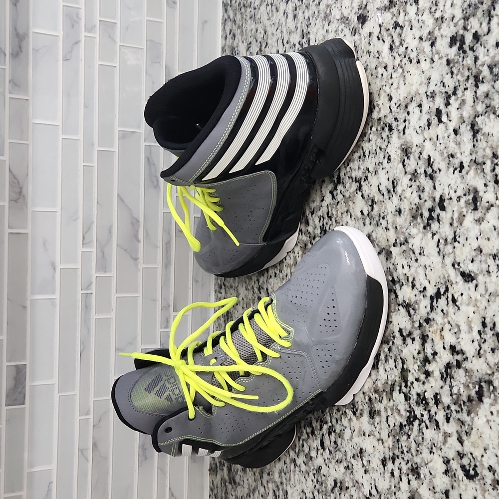 Tech Gray & Electric Yellow Adidas Mad Handle Basketball Shoes sz 14 sneakers